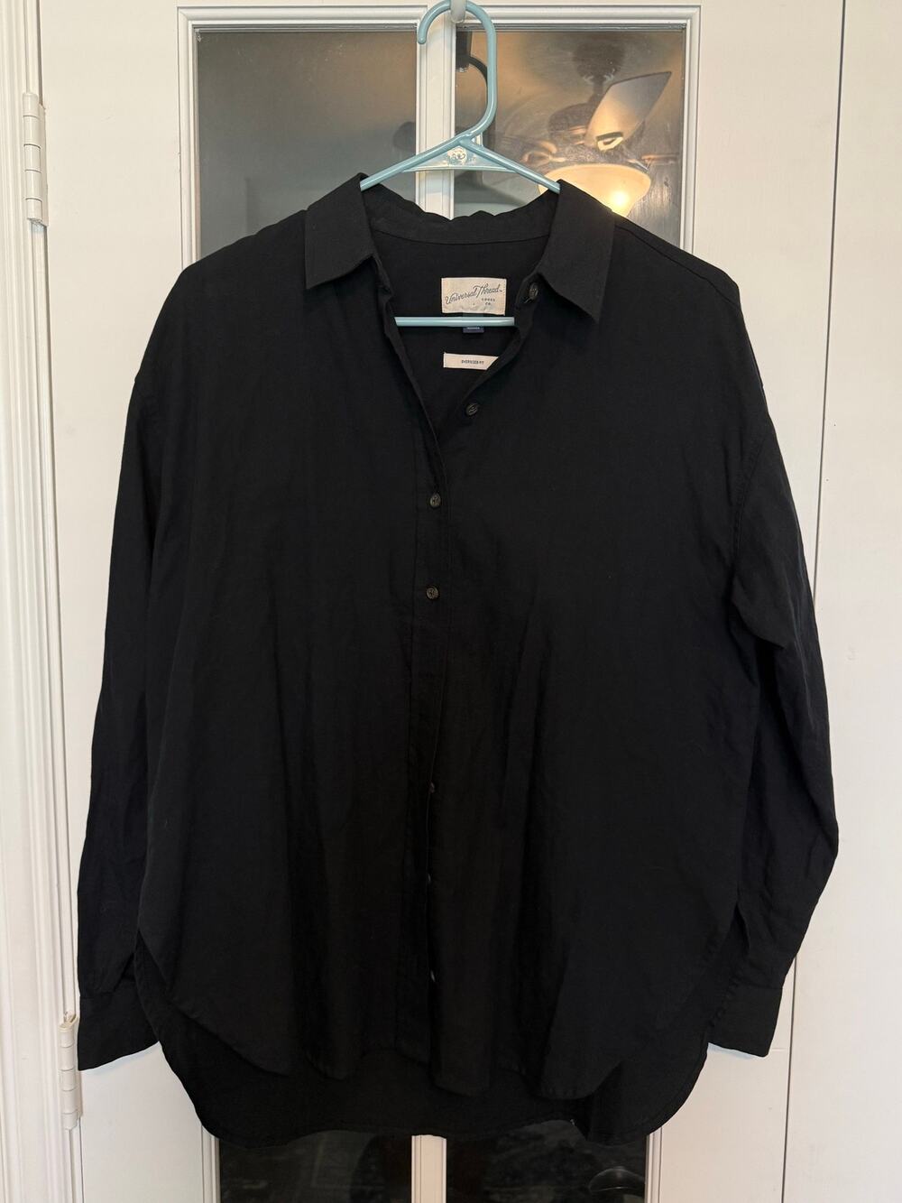 Universal Thread Black Oversized Button Front Shirt Women’s XS Oversized Cotton